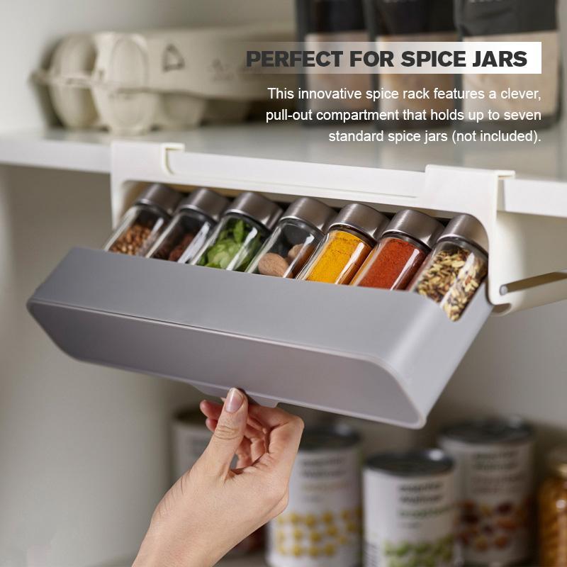 New Magna SpaceMax Pro - Self-Adhesive Wall-Mounted Spice Organizer with Pull-Out Design