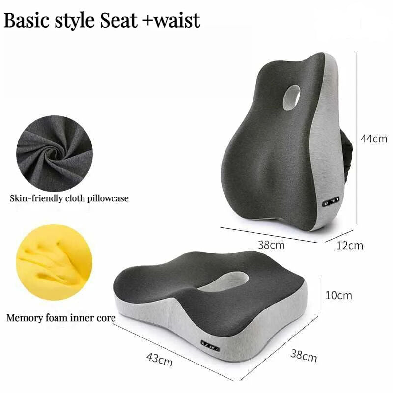 New Magna SitComfort Pro - Memory Foam Office Chair & Car Seat Cushion Set
