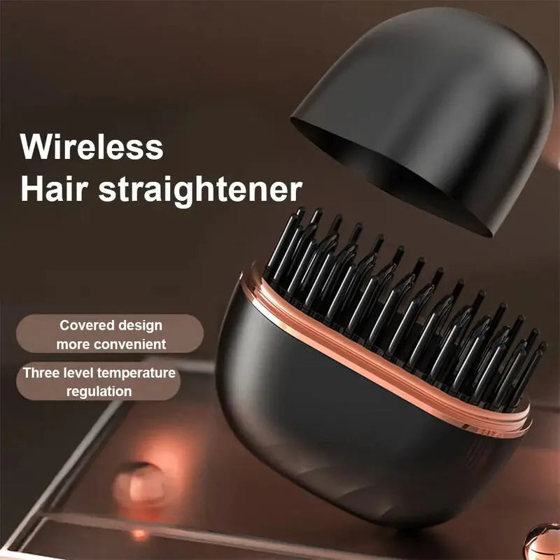 New Magna Portable Hair Straightener Pro covered design with 3-level temperature control - wireless rechargeable styling