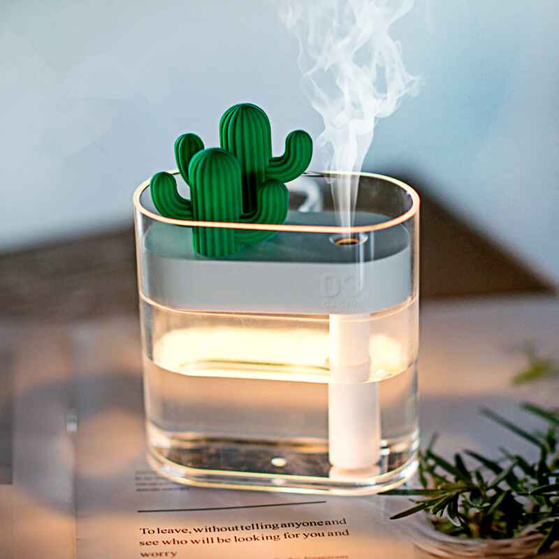 New Magna CactusMist Pro - USB Humidifier & Essential Oil Diffuser with LED Lights (160ML)