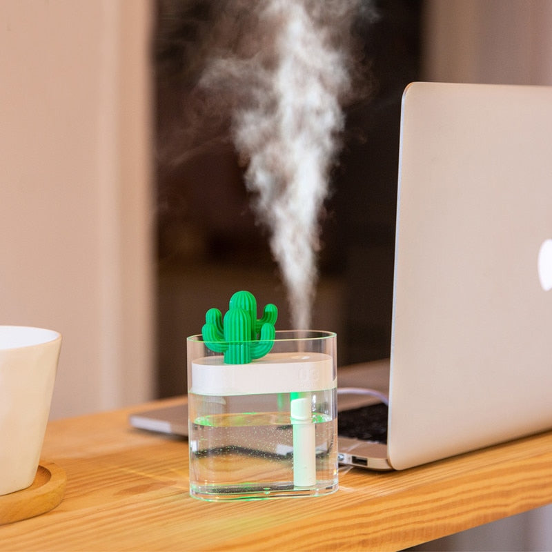 New Magna CactusMist Pro - USB Humidifier & Essential Oil Diffuser with LED Lights (160ML)