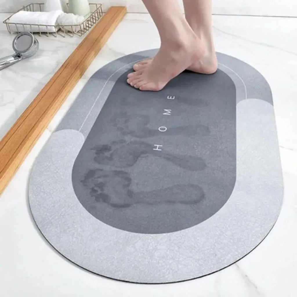 New Magna DryStep Pro absorbent bath mat showing quick-dry technology in modern bathroom - premium home essentials