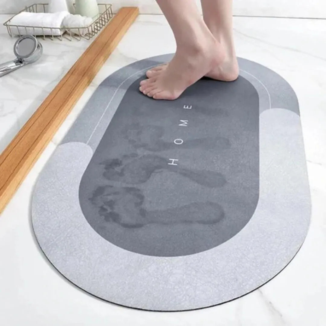 New Magna DryStep Pro absorbent bath mat showing quick-dry technology in modern bathroom - premium home essentials