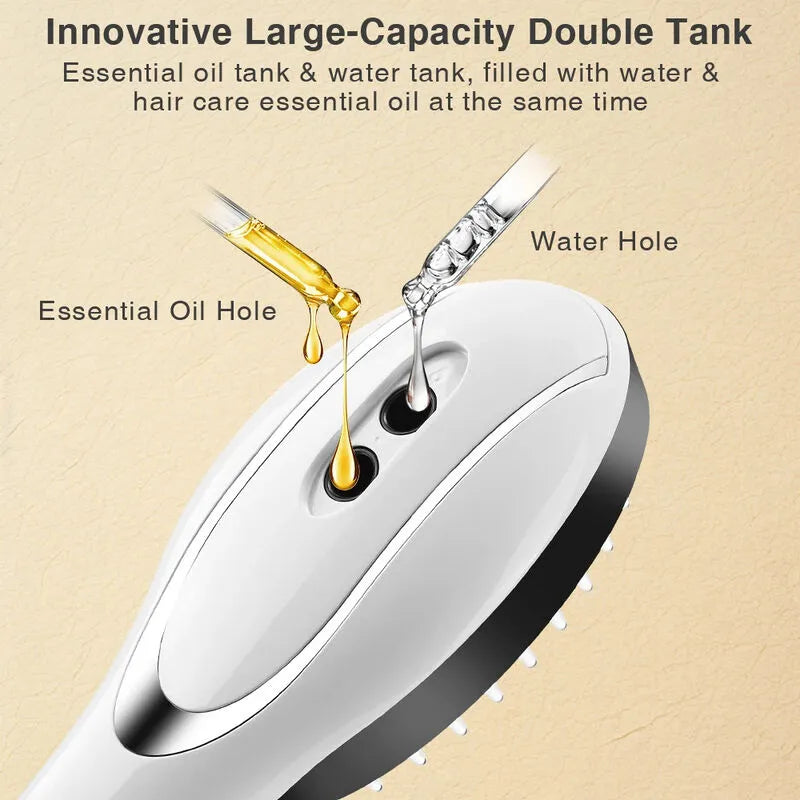 Hair care product with essential oil and water tank illustration on beige background