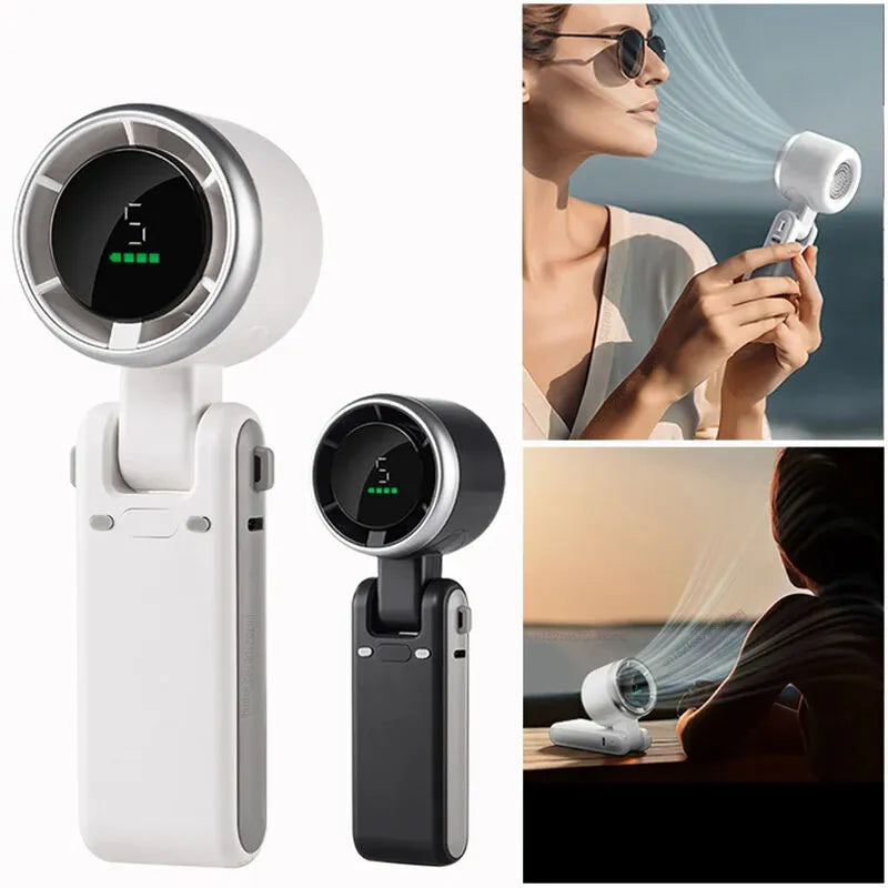 Two handheld devices with digital displays, one white and one black, on a white background.