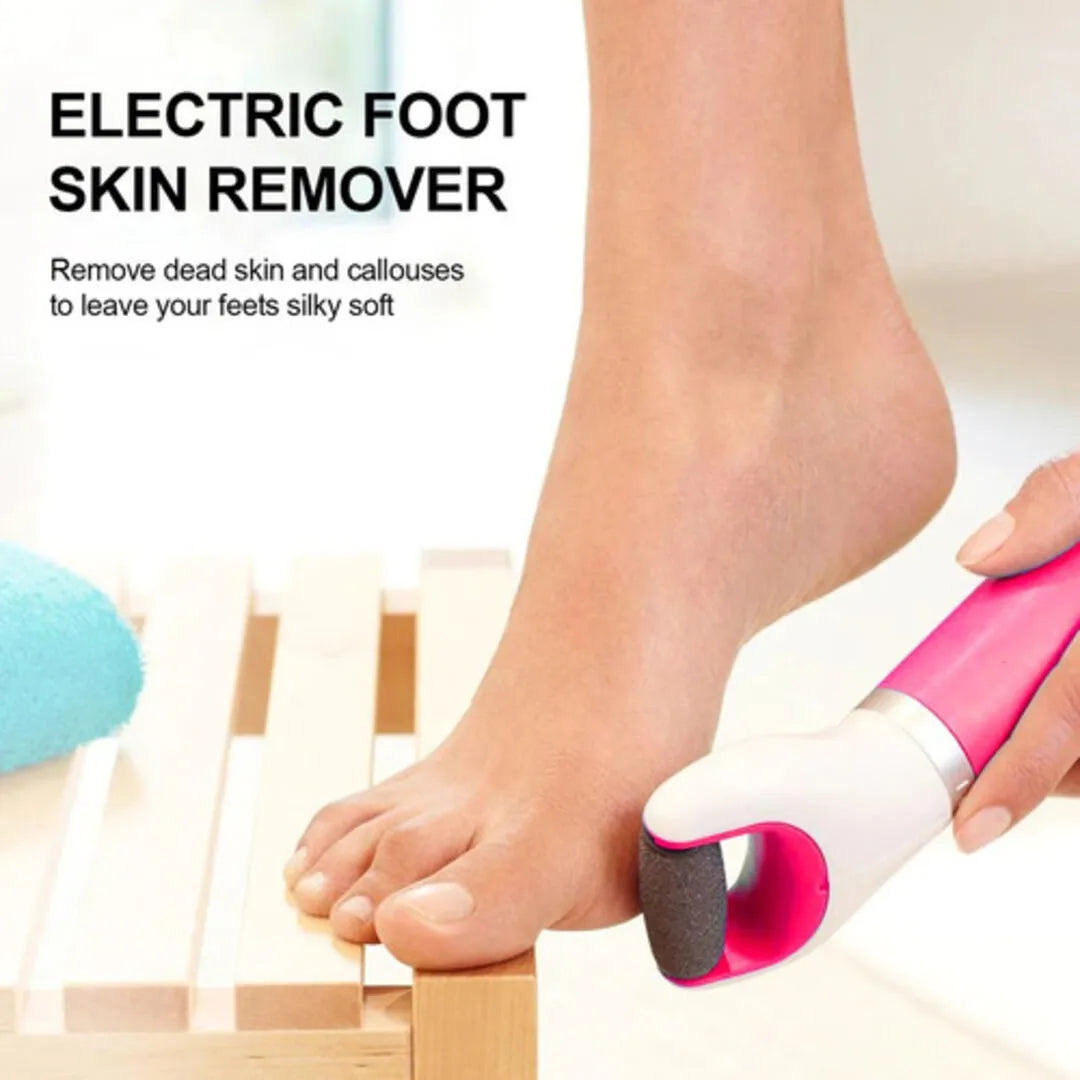 New Magna SmoothStep Pro electric callus remover in use on foot - premium at-home pedicure and foot care tool