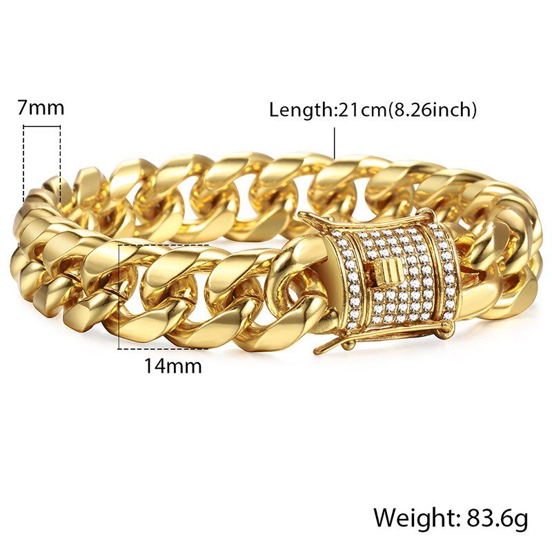 New Magna Miami Gold Curb Cuban Bracelet Pro