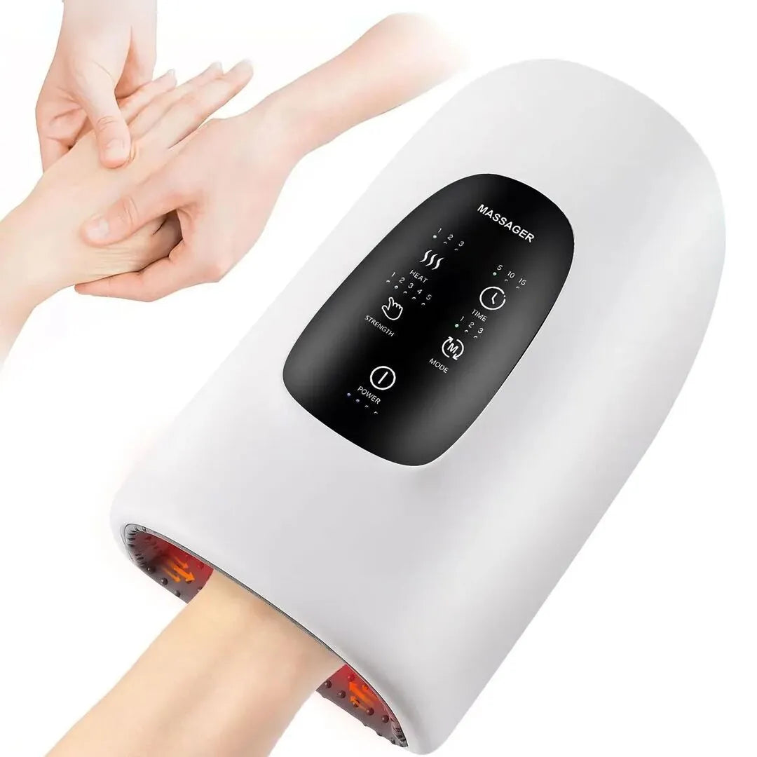 New Magna Wireless Electric Hand Massager Pro with heat therapy and control panel - premium hand and finger pain relief