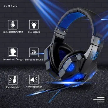 New Magna GameMax Pro - LED Gaming Headset with RGB Lighting & Noise-Canceling Microphone