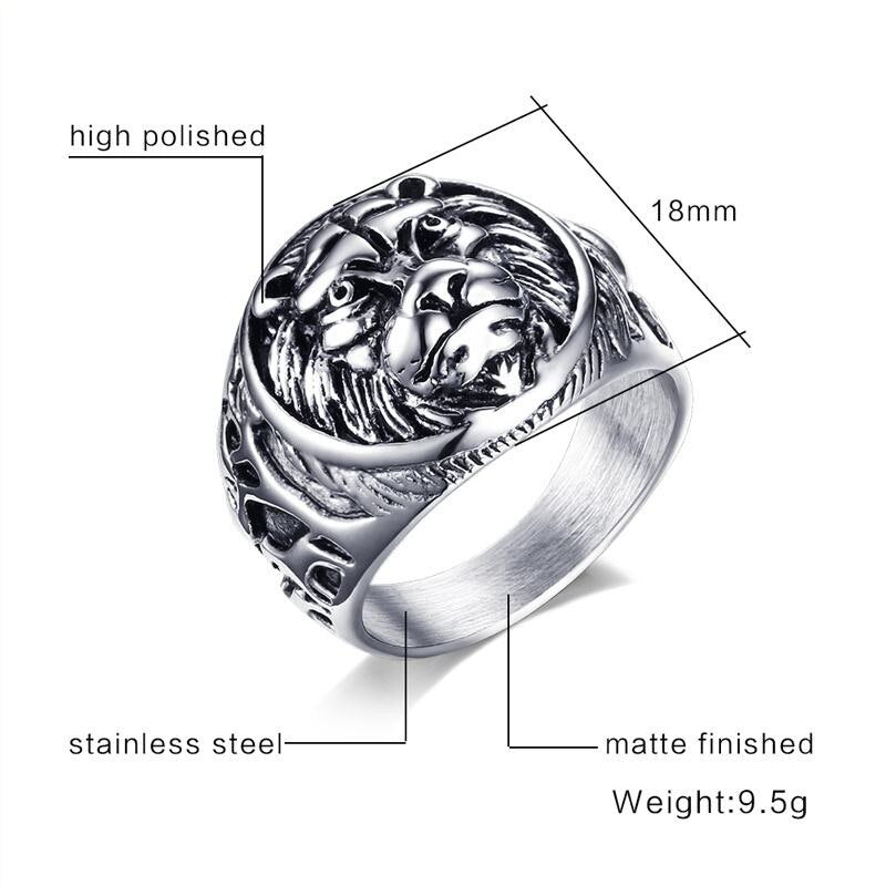 New Magna LionMajesty Pro - Premium Stainless Steel Lion Head Statement Ring