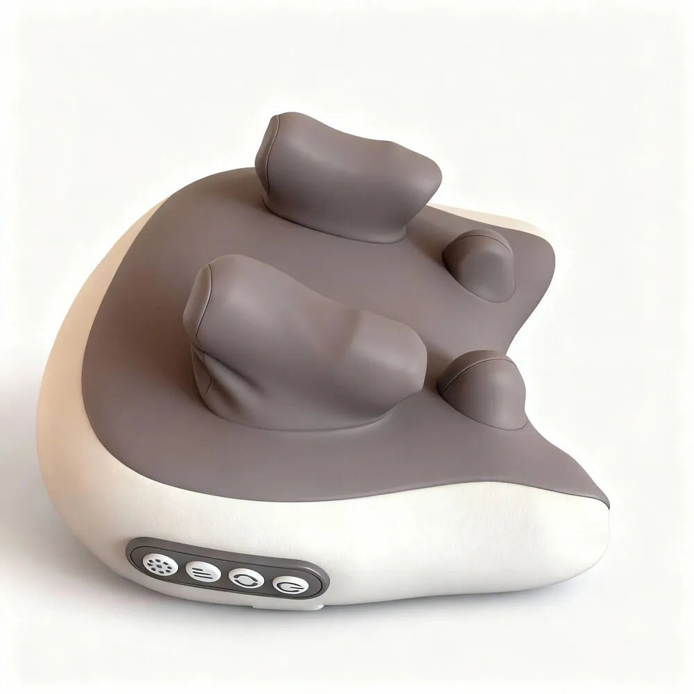New Magna Trapezius Massage Pillow Pro with ergonomic contoured design and control buttons - premium neck shoulder massager