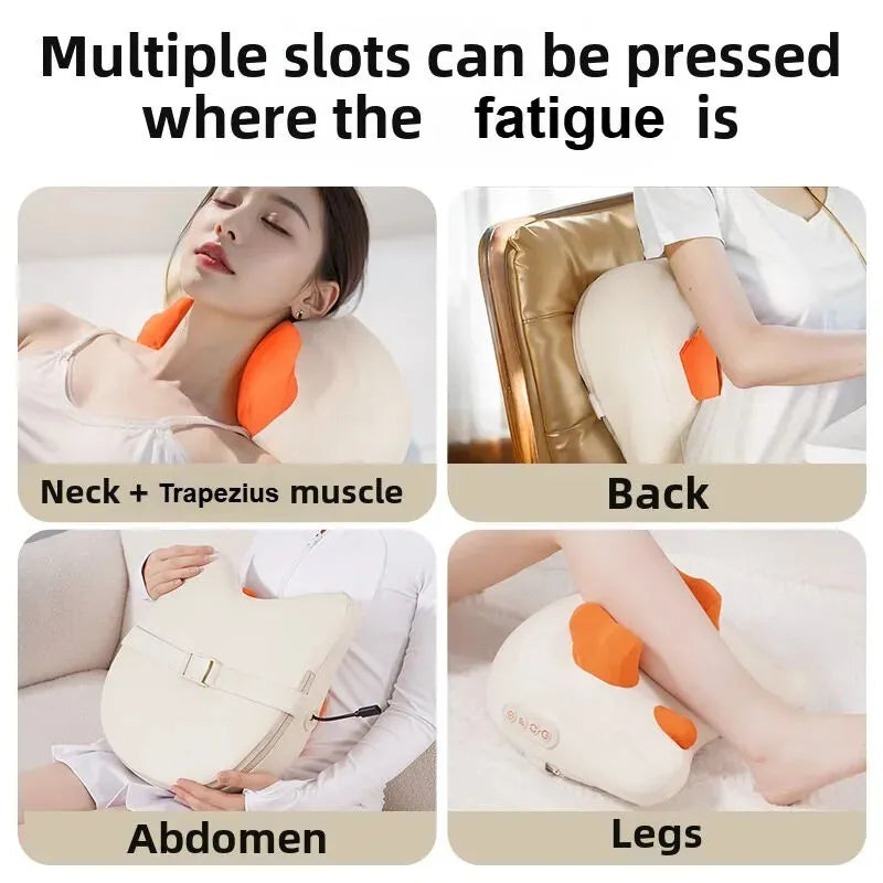 New Magna Trapezius Massage Pillow Pro multi-position use - neck, back, abdomen and legs targeted muscle pain relief