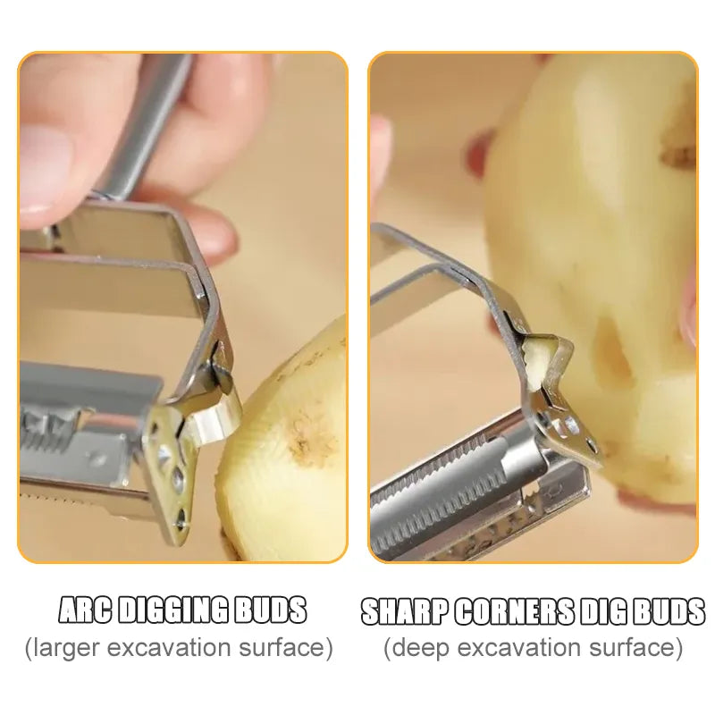 New Magna Peel Pro - 4-in-1 & 2-in-1 Stainless Steel Vegetable Peeler Set