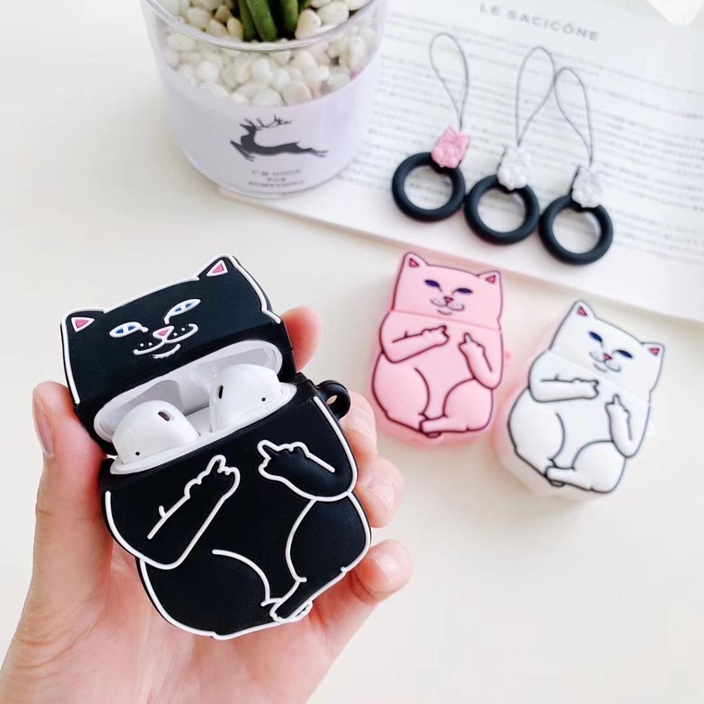 New Magna Cat Guard Pro - Cartoon Cat AirPods Case with Ring Strap