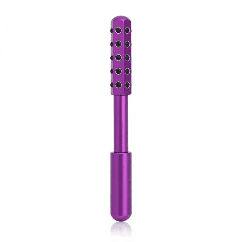 New Magna GermaBelle Roller Pro - Germanium Beauty Face Roller - Purple variant solo product shot on white background showing full roller with germanium ball inlay head and ergonomic handle