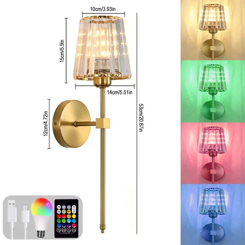 New Magna AuraGlow Pro - LED RGB Rechargeable Crystal Wall Lamp