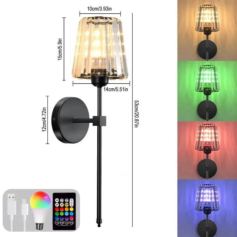 New Magna AuraGlow Pro - LED RGB Rechargeable Crystal Wall Lamp