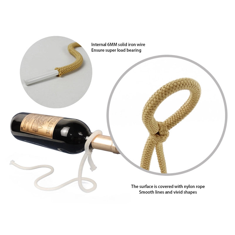 New Magna FloatVino Pro - Suspended Rope Wine Bottle Holder & Display Stand