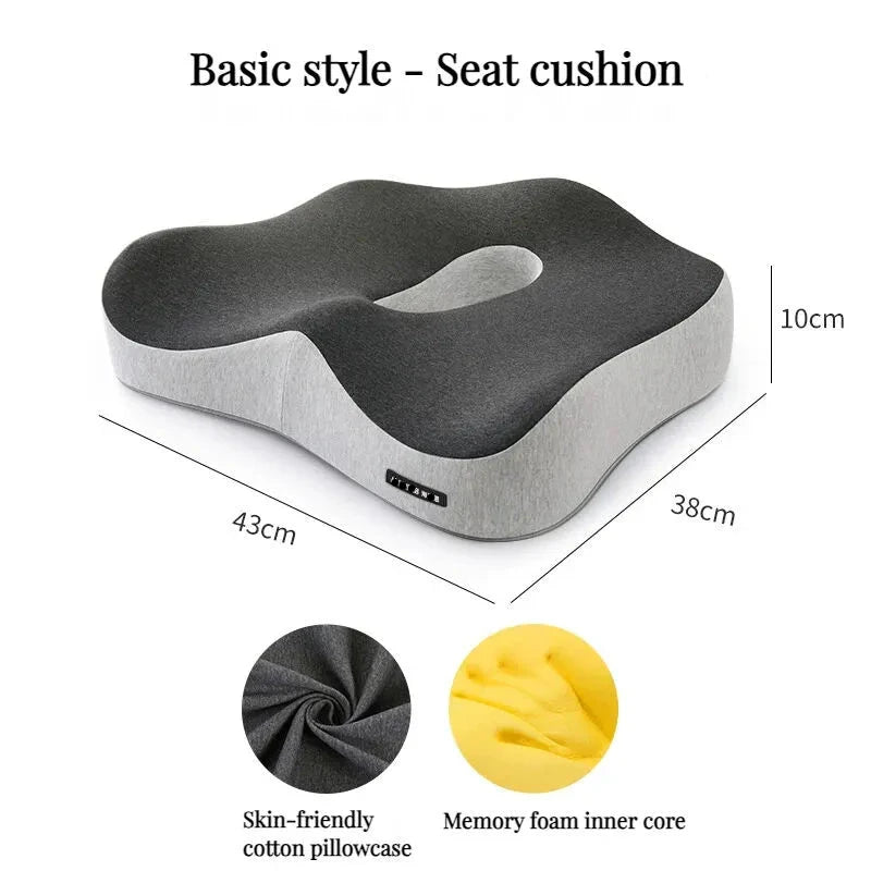 New Magna SitComfort Pro - Memory Foam Office Chair & Car Seat Cushion Set