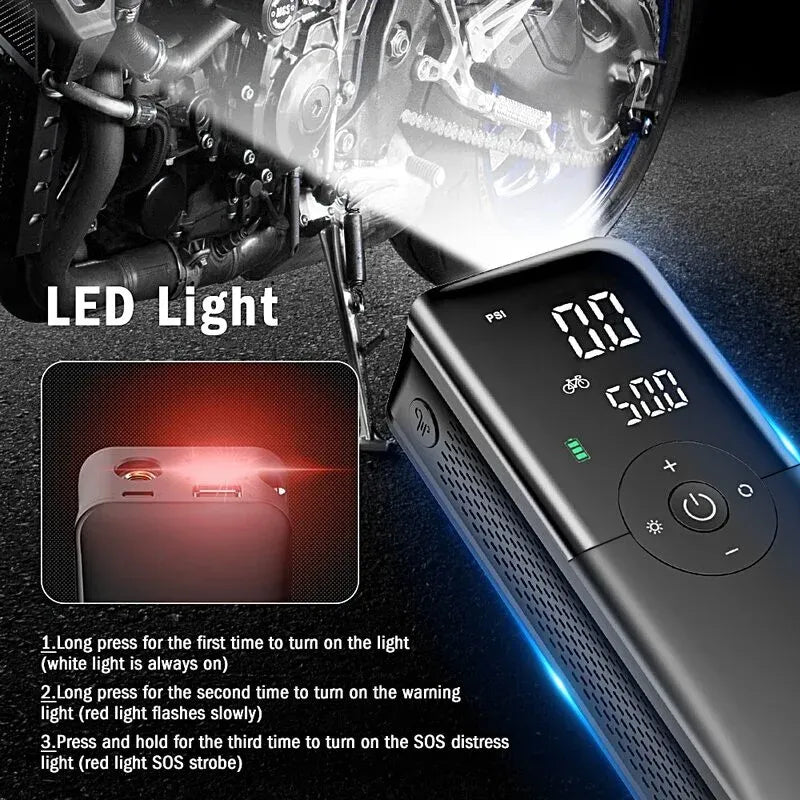 New Magna AirBoost Pro - Portable 12V Tire Inflator Pump | Emergency Car Air Compressor with Case