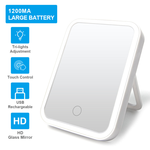 New Magna GlamourGlow Pro - Smart LED Makeup Mirror with Touch Control & Adjustable Lighting