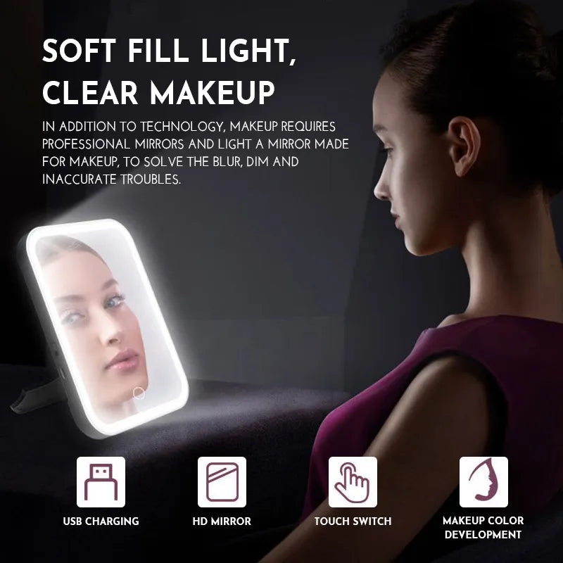 New Magna GlamourGlow Pro - Smart LED Makeup Mirror with Touch Control & Adjustable Lighting