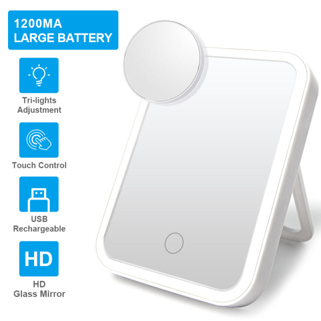 New Magna GlamourGlow Pro - Smart LED Makeup Mirror with Touch Control & Adjustable Lighting